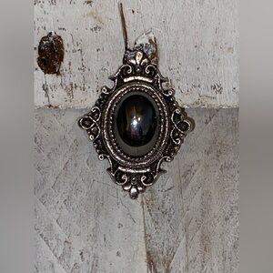 Vintage Sarah Coventry Silver and Black Brooch or Pendant